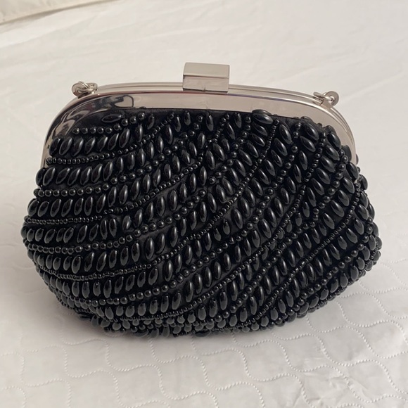Ann Taylor Handbags - Ann Taylor black beaded evening bag/clutch